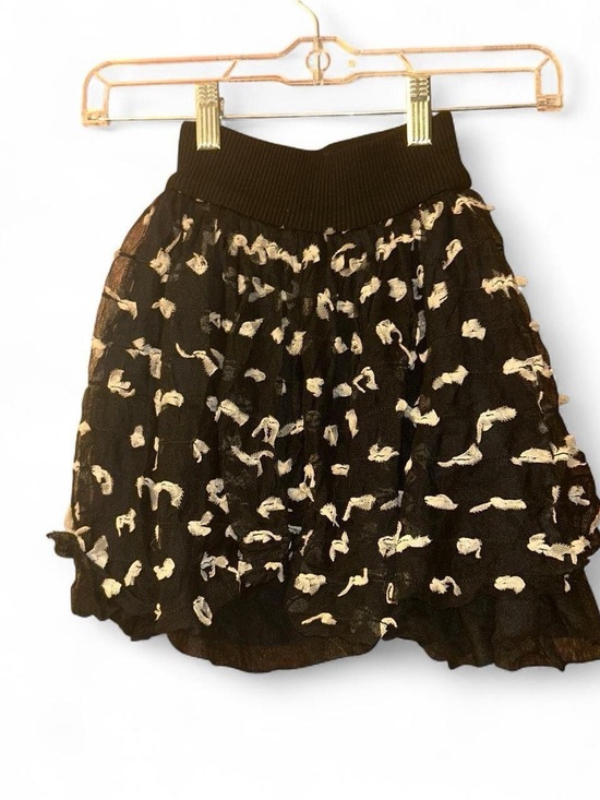 Simonetta Other - Simonetta Black Skirt with Cream Dotted Texture
